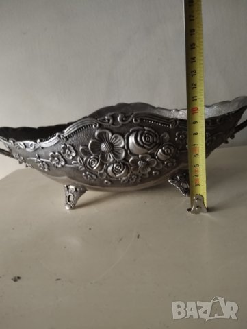 посребрена метална купа в  стил арт деко, снимка 2 - Други ценни предмети - 41818818