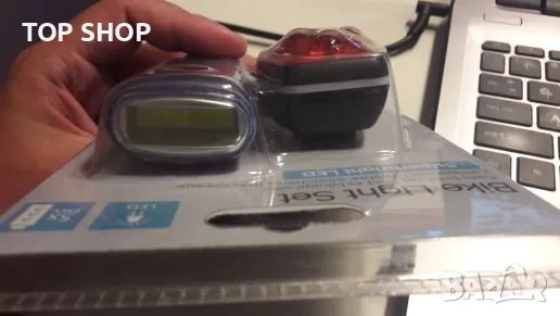 Комплект мощен фар и стоп ЛЕД за велоситпед.