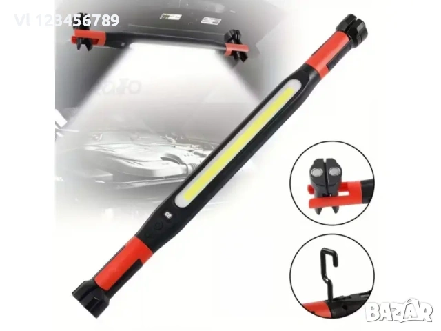 Работна лампа COBA CB-8905 – мултифункционална LED лампа с магнитна основа и регулируем ъгъл, снимка 2 - Други - 53861310