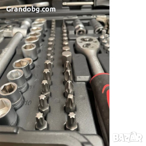 Немски Куфар с Инструменти 216ч WerkBull Гедоре с 3бр Тресчотка и ключове 8-22- Тресчотни, снимка 5 - Куфари с инструменти - 52421560