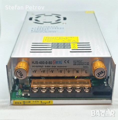 Захранване с регулируемо напрежение AC-DC, 0-80v, 0-6A