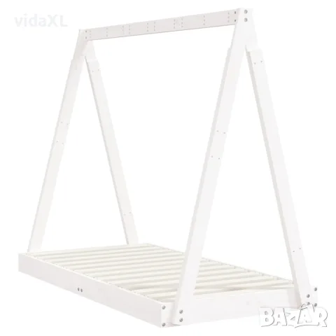 vidaXL Рамка за детско легло, бяла, 70x140 см, бор масив, снимка 6 - Бебешки легла и матраци - 56148159
