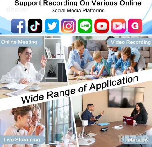 Мини безжичен петличен микрофон OSA за камера и компютър, време за работа до 9 часа, снимка 8 - Микрофони - 47866675