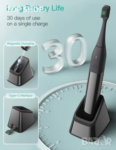 Нова Allegro M1 луксозна звукова четка за зъби с въгленови влакна и гумена глава, снимка 3 - Тримери - 49319060