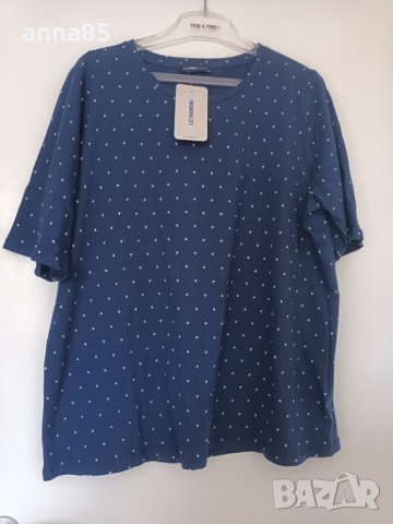 ХЛ-2ХЛ Тъмно синя тениска на точки