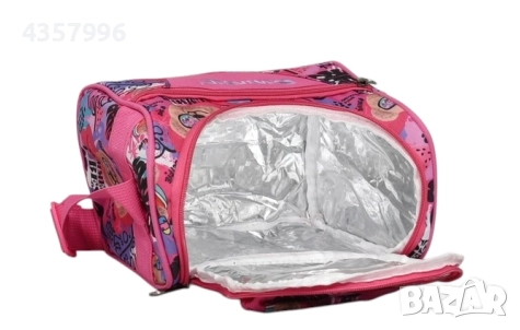 Комплект раница и чанта за храна, За ученици, Розов , снимка 4 - Раници - 51556134