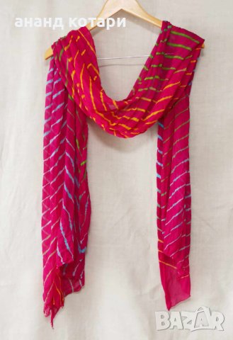 Ръчно оцветени шалове щата Раджастан (107-116), снимка 3 - Шапки - 15501219