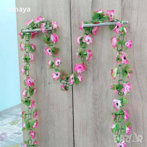 4125 Изкуствена лиана с цветя, 195 см, снимка 4 - Декорация за дома - 42935375