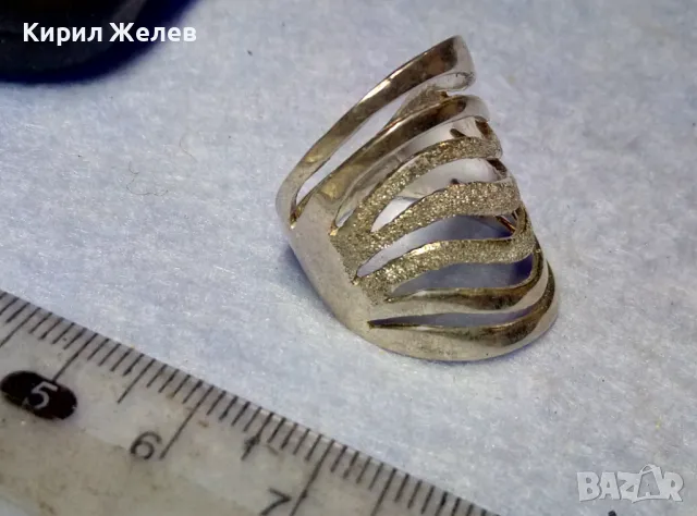 ШИКОЗЕН СТИЛЕН СРЕБЪРЕН АРТ ПРЪСТЕН СРЕБРО 925 АЖУРЕН МОДЕЛ с БЯЛА ПОЗЛАТА 49302, снимка 5 - Пръстени - 50354706