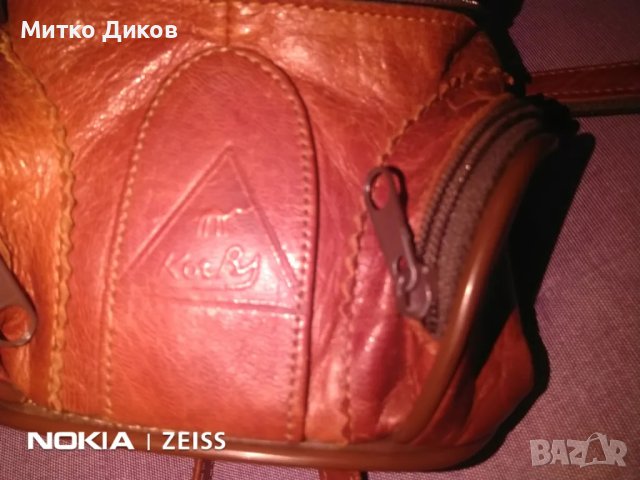 Раница естествена кожа маркова  има цип и става като чанта 18х16х11см, снимка 3 - Раници - 47947250