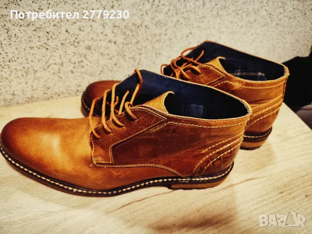 Мъжки Боти VAN BEERS N 44, от естествена кожа, снимка 2 - Ежедневни обувки - 49226322