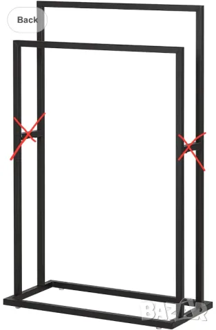 Поставка за Хавлии Sealskin Carré - Стил и Функционалност, Черна, Метална, 48 x 78,5 x 24 cm!, снимка 6 - Закачалки - 48910324