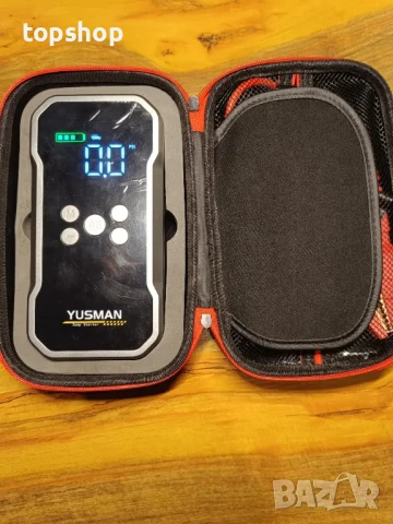 НОВ, ТЕСТВАН, ПЕРФЕКТЕН YUSMAN F03 5000A Джъмп стартер, jump starter + компресор за помпане на гуми, снимка 10 - Аксесоари и консумативи - 50556776