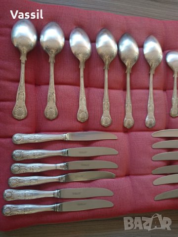 посребрени вилици ножове лъжици комплект за сервиране, снимка 9 - Прибори за хранене, готвене и сервиране - 34712897