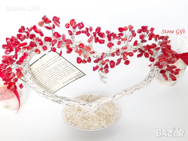 Дръвче Червен Корал, Подарък Коледа, Подарък Нова Година, Идея рожде ден, Подарък Годишнина, снимка 5 - Други - 35991619