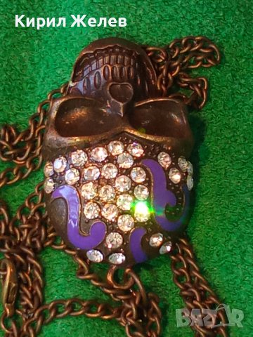 ЕМАЙЛИРАН ИНКРУСТИРАН с ЦИРКОНИ НЕО - ГОТИКА СТИЛ ПИРАТСКИ МЕДАЛЬОН МЕСИНГ 3322, снимка 11 - Колиета, медальони, синджири - 35272155