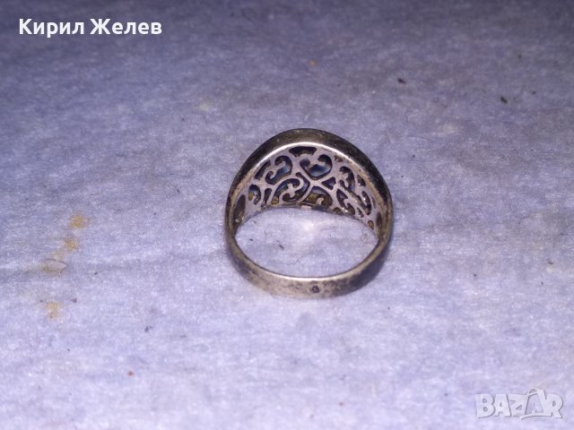 СТАР АЖУРЕН СРЕБЪРЕН АРТ ПРЪСТЕН СРЕБРО 925 с ПОЗЛАТА 34958, снимка 9 - Пръстени - 41336836