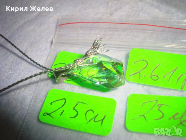 ЮВЕЛИРНО ФАСЕТИРАН КРИСТАЛ СВАРОВСКИ АРТ ВИСУЛКА СРЕБРО 925 УКРАШЕНИЕ БИЖУ 26058, снимка 5 - Колиета, медальони, синджири - 35975684