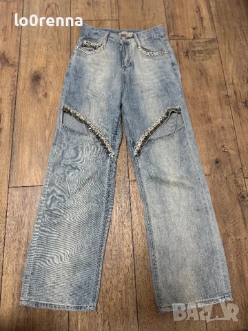 Дамски дънки с камъни, снимка 3 - Дънки - 51213278