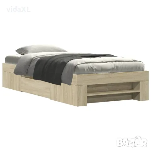 vidaXL Рамка за легло без матрак сонома дъб 90x200 см инженерно дърво