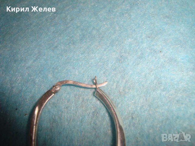 СТАРА АНГЛИЙСКА СРЕБЪРНА ОБЕЦА СРЕБРО 925 ПРОБА РЪЧНА АРТ ИЗРАБОТКА 25601, снимка 3 - Обеци - 35736246