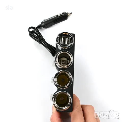 Разклонител за запалка  с 3 гнезда и 2 USB, снимка 3 - Аксесоари и консумативи - 32176773