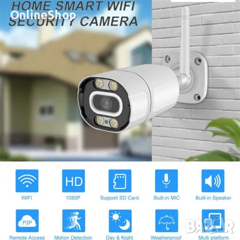 Външна 3MPX WiFi камера с метален корпус, нощно виждане до 40 метра , снимка 3 - Фотоапарати - 47482705