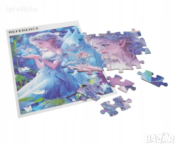 НОВО! 4 модела Луксозни блестящи пъзели с брокат 100 ч. с феи и принцесиза за момичета , снимка 8 - Игри и пъзели - 51359187