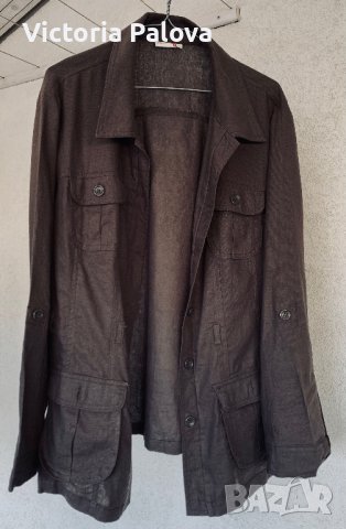 Модерно яке лен с вискоза цвят кафе,Германия, снимка 10 - Якета - 40314760