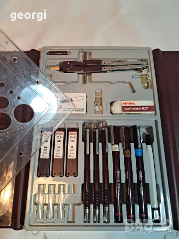 комплект прибори за чертане пергел и рапидографи Rotring HI Tech 33/1, снимка 3 - Други услуги - 53377271