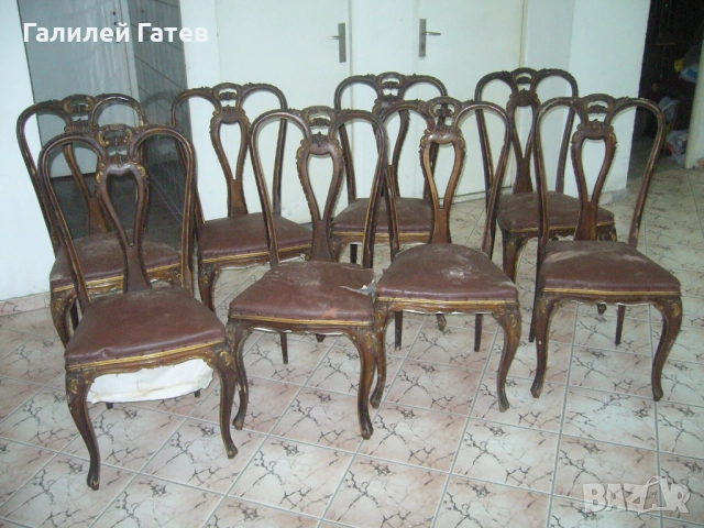 Старинни Трапезарни Столове -Два Комплекта, снимка 7 - Антикварни и старинни предмети - 51571705