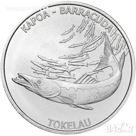 Токелау 2017 – 5 долара - Капоа – Баракуда - 1 OZ - Сребърна монета, снимка 6 - Нумизматика и бонистика - 49716561