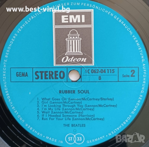 Грамофонна Плоча (The Beatles - Rubber Soul), снимка 4 - Грамофонни плочи - 52678385