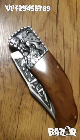 Руски сгъваем джобен нож с калъф"Тайга"/Вълк/Акула сталь 65х13, снимка 4 - Ножове - 50772888