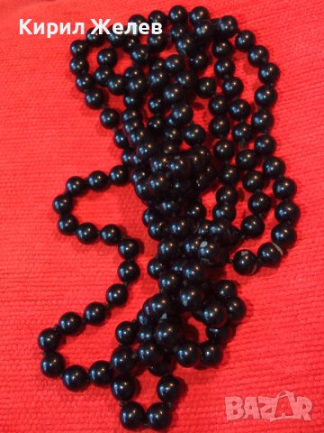 СТАРО ВИНТИДЖ ЧЕРНИ ПЕРЛИ ШИКОЗНО КОЛИЕ 5058, снимка 8 - Колиета, медальони, синджири - 29614671