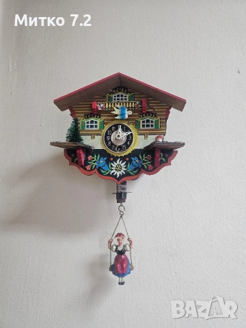 Стенен часовник тиролка, снимка 7 - Антикварни и старинни предмети - 53200199