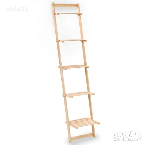 vidaXL Стенен рафт тип стълба, кедрово дърво, 41,5x30x176 см, снимка 1 - Етажерки - 56146404