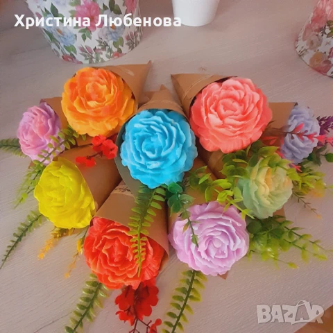 Букети от глицеринов сапун , снимка 9 - Декорация за дома - 51375042