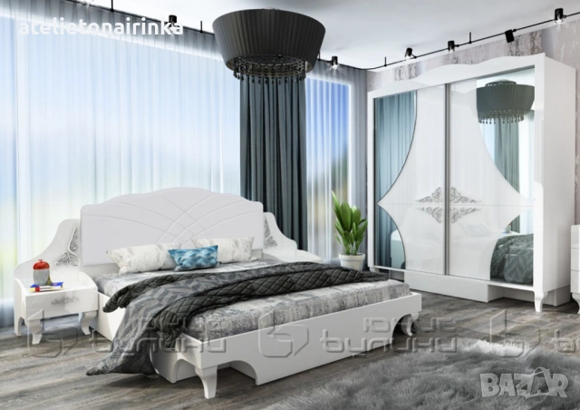 Спален комплект Белисима с бели орнаменти