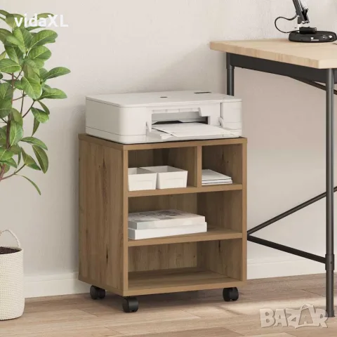 vidaXL Стойка за принтер Дъб артизан 41 x 32 x 48 см, снимка 2 - Консумативи за принтери - 56148339
