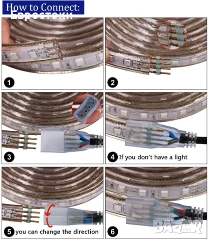 Комплект от 4 RGB лед ленти с едно дистанционно. RGB LED ленти, снимка 4 - Лед осветление - 50181194