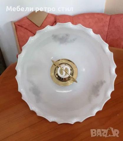 Уникален полилей с голяма бяла стъкленица с цветя. Красив и стилен дизайн., снимка 7 - Полилеи - 50130196