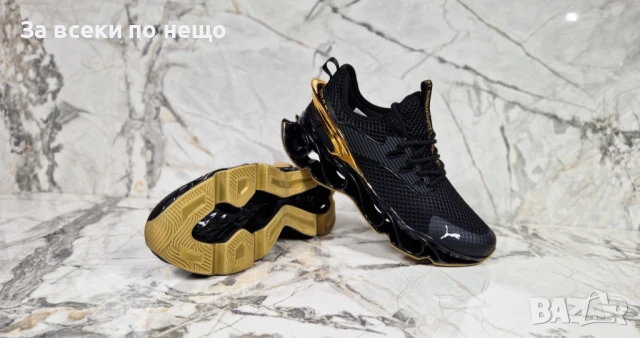 Puma Мъжки Черни Маратонки Със Златист Акцент🔝Мъжки Спортни Обувки Пума Код P759, снимка 5 - Маратонки - 50685956