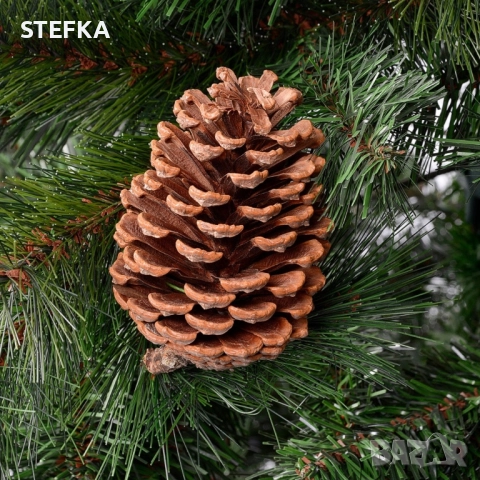 Елха естествено зелена с шишарки, снимка 3 - Декорация за дома - 52807479