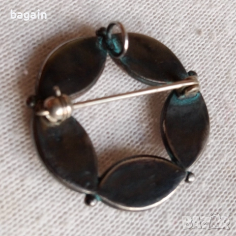 Уникална брошка с корали. Сребро., снимка 3 - Антикварни и старинни предмети - 52917456