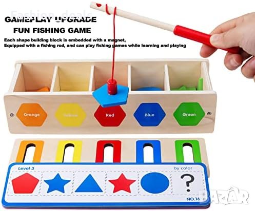 Нова Образователна Дървена цветна играчка Монтесори/Деца, снимка 5 - Образователни игри - 41478239