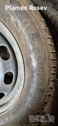 Продавам зимни гуми с джанти 185/65/15, 5х100, снимка 3 - Гуми и джанти - 52424434