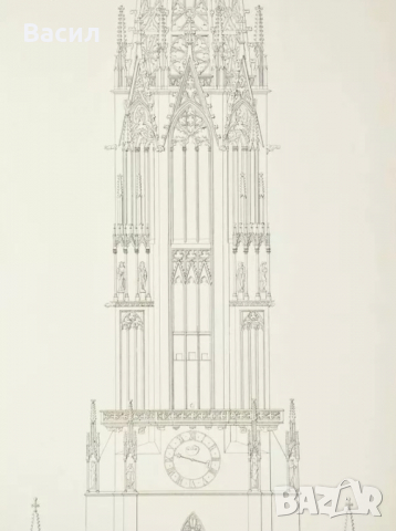 графика чертеж на катедрала, снимка 6 - Картини - 36287065