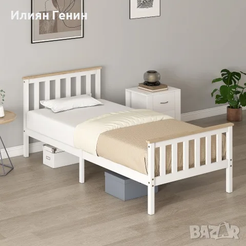 HOMCOM Единична Рамка за Легло, снимка 10 - Спални и легла - 56110269