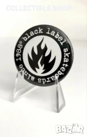 Колекционерска значка Santa Cruz, Black Label Skateboards, снимка 3 - Колекции - 48085483